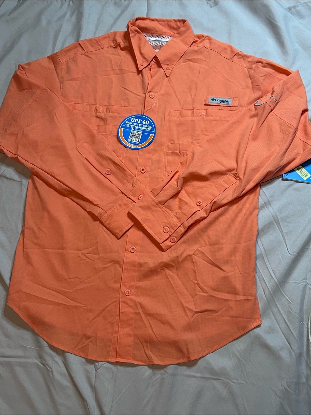 Columbia Men's Button-Down Shirt in Orange